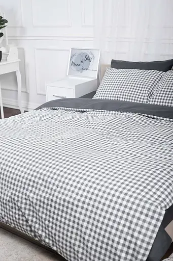 Підковдра Moon&Star Ranforce Elite Gray Square Полуторна Євро 160x220 см - фото 1