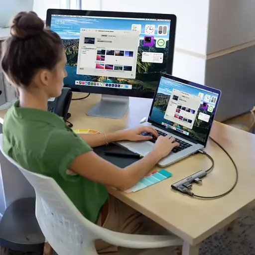 Концентратор Acer 5 в 1 USB C з 4K HDMI, потужністю 100 Вт, 3 портами даних USB A, багатопортовий адаптер USB C - фото 7