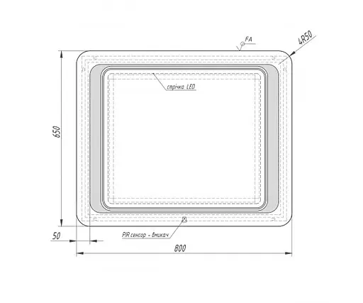 Дзеркало Sanwerk Лайт "Дует" 80x65 (ZT0000100) - фото 2