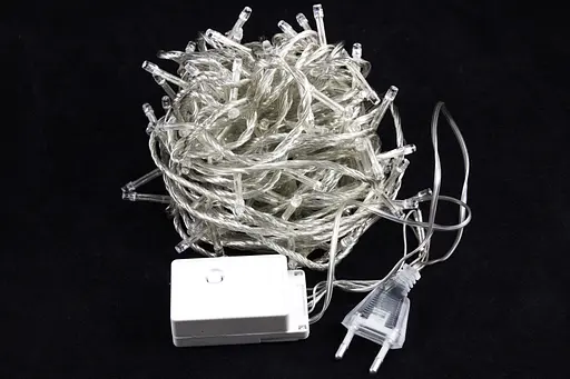 Гірлянда нитка 14 метрів на ялинку Кольорова 200 лампочок Laplandia світлодіодна від мережі прозорий провід (m.01.5Т.200-) - фото 2