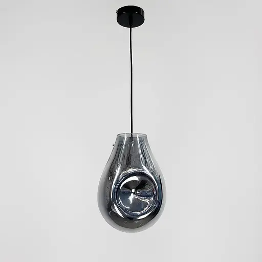 Подвес с мятым удлиненным стеклянным графитовым плафоном | Line F | Арт. 0459/1 GR - фото 3