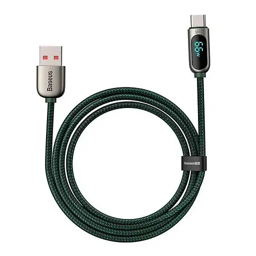 Кабель з екранчиком Baseus Fast Charging USB - Type-C 66 W 1 метр CASX020006 зелений