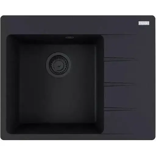 Кухонна мийка Franke Centro, фраграніт, прямокутник, з крилом, 620х500х200мм, чаша - 1, врізна, CNG 611-62 TL, чорний матовий
