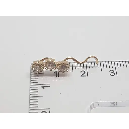 Золоті сережки-кафи Столична Ювелірна Фабрика з фіанітами. 110198 - фото 3