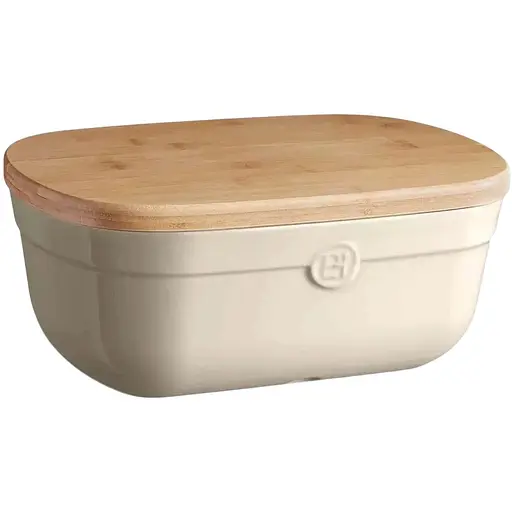 Хлібниця з кришкою-дошкою Emile Henry Storage 6.8 л, 35.5x24.8x15.5 см бежева (028750) - фото 1
