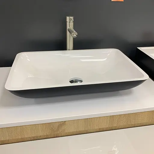 Раковина Adamant умивальник LOWER штучний камінь прямокутна - фото 2