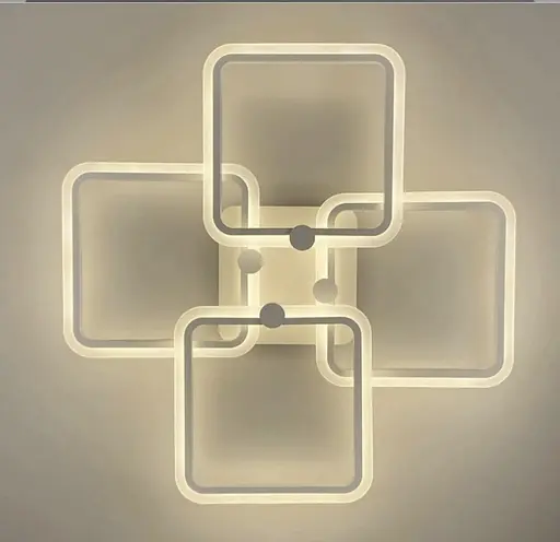 Світлодіона люстра white на 4 ріжки квадратної форми Line.F RGB підсвітка Немає - фото 1