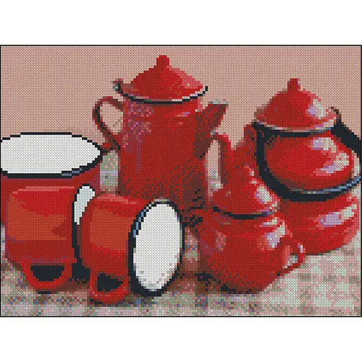 Алмазная мозаика Strateg ПРЕМИУМ Сервиз без подрамника размером 30х40 см (ZAV3040-20) - фото 1