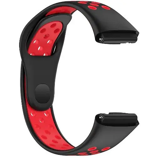 Ремешок DK для Xiaomi Redmi Watch 3 Active / 3 Lite Silicone Sport Band Nike (black / red) - фото 2