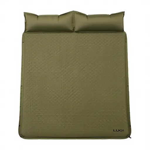 Надувной матрас 190х130 см походный туристический Camping самонадувающийся коврик для палатки кемпинга отдыха сна Зеленый Yiwu LU-027GR - фото 1