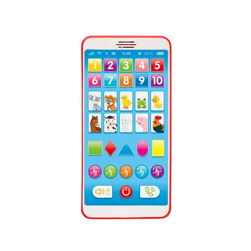 Дитячий розвиваючий Телефон M 3675, 20 віршиків, 5 пісень, цифри Червоний