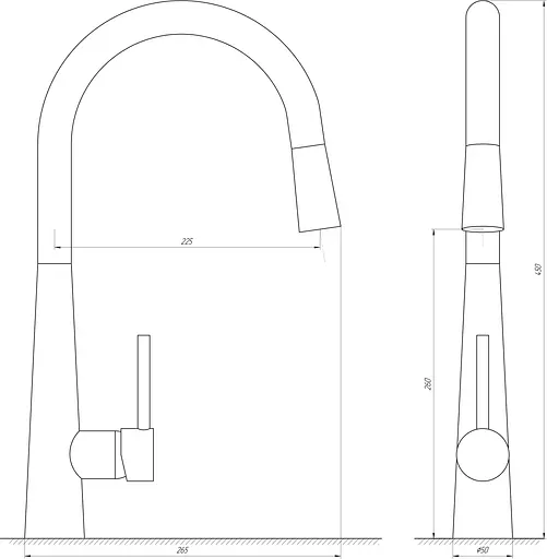 Змішувач для кухні Globus Lux Lazer GLLR-1033-StSTeel Нержавіюча сталь - фото 2