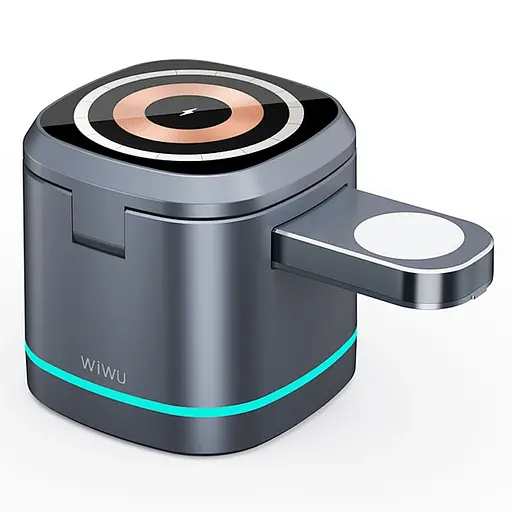 БЗП WIWU Wi-W024 3 in 1 wireless charger Grey - фото 2