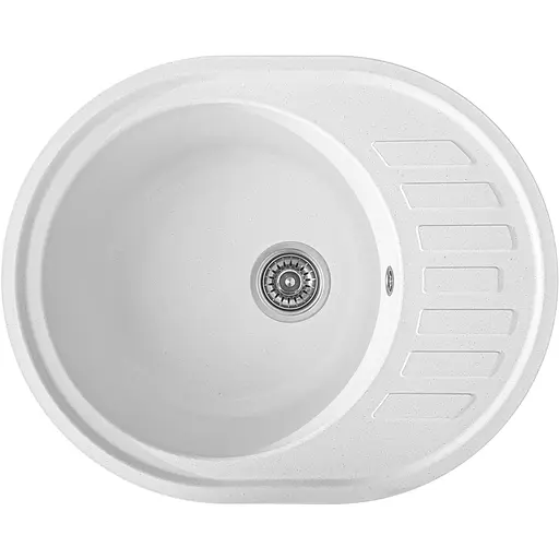 Гранітна кухонна мийка Romzha Elegancia 62 Biela (102) з крилом - фото 1