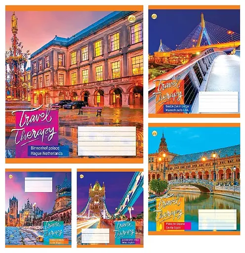 Тетради ученические 18 листов клетка Тверда Travel, 20 шт. в упаковке