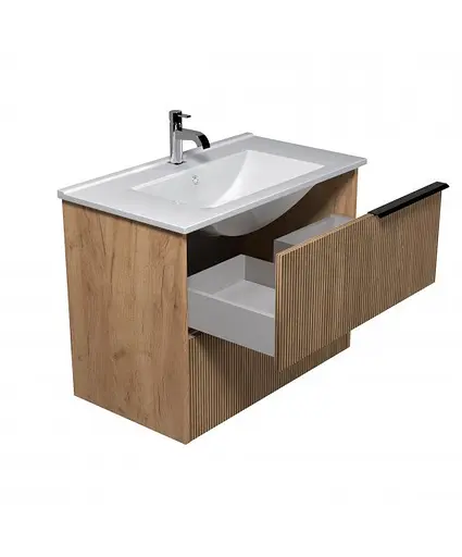 Тумба Мойдодир Grace 80-A з умивальником Su-80 дуб підсмажений - фото 2