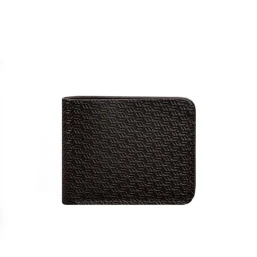 Кожаное портмоне 4.4 (с зажимом) Темно-коричневый краст карбон - фото 6