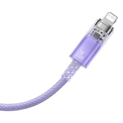 Кабель Baseus Explorer Series Fast Charging Cable with Smart Temperature Control Type-C to iP 20W 1 м Purple - фото 3