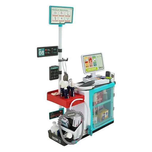 Набір лікаря 660-95 49 елементів, стетоскоп, термометр, касовий апарат, звук, світло, інструменти, в коробці (6990891401700) - фото 5