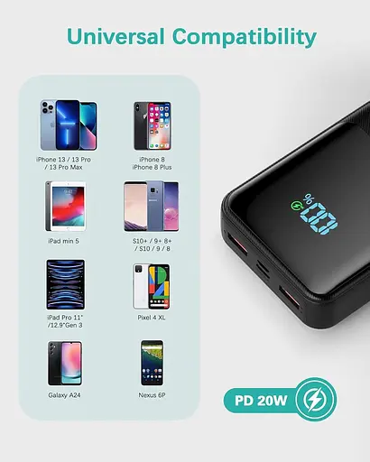 Зовнішній акумулятор надвисокої ємності 36000 мАг - фото 2