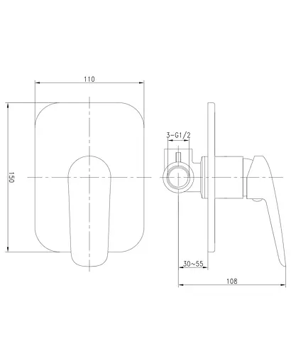 Набір гігієнічного душу прихованого монтажу Imprese Praha new VR15030Z-BT, Хром - фото 2