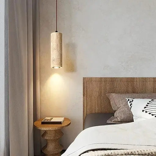 Світильник із підвісним циліндричним травертиновим корпусом Ø6.5х23 см Line F ST004-65 x 230 - фото 1