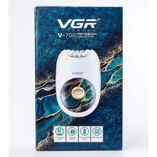 Жіночий акумуляторний епілятор VGR V-706 для бікіні ніг USB - фото 5