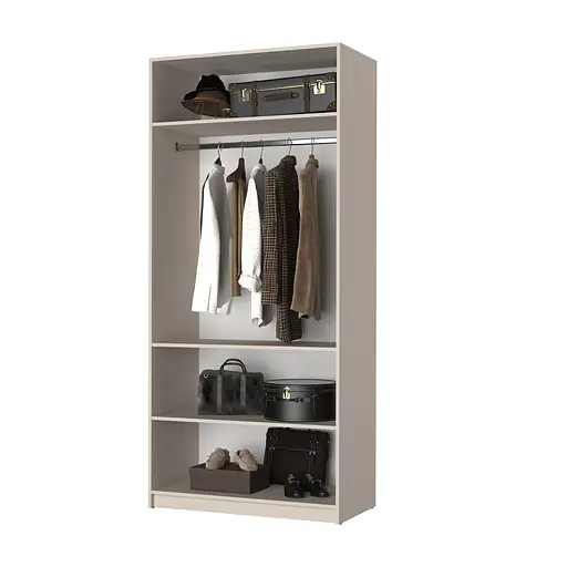 Шкаф 2-дверный с антресолью MebelStar Оскар ДСП BL-B, комплект полок 100x52x260 см Аляска белый (MBS-4842) - фото 2