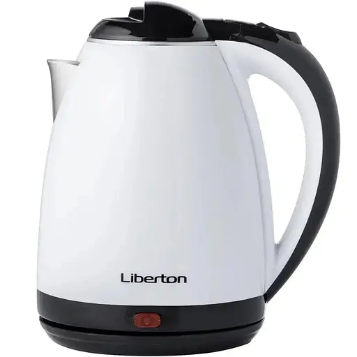 Электрочайник Liberton LEK-6801, белый/черный, 1500W, 1.8л, дисковый, нержавеющая сталь/пластик, защита от перегрева - фото 1