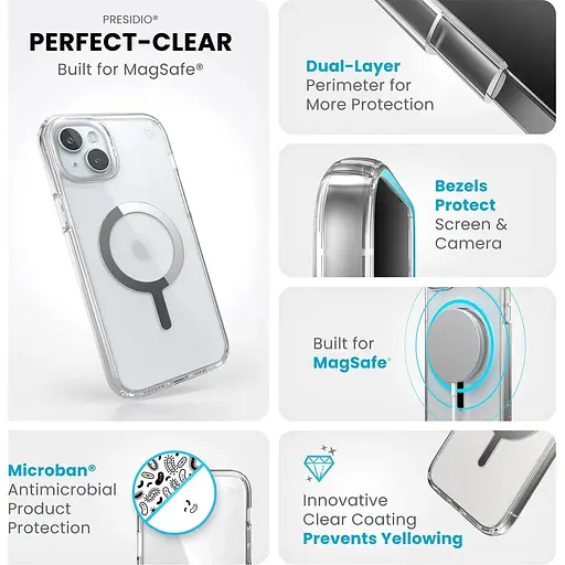 Оригінальний протиударний чохол Speck Presidio Clear MagSafe для Iphone 14 Plus/15 Plus (6.7") 150565-3240 - фото 6