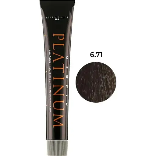 Крем-фарба для волосся Hipertin Utopik Platinum 6.71 Темний блонд пісочний попелястий 60 мл