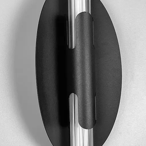 Видовжене подвійне світлодіодне бра Line F з рельєфним розсіювачем 60 см чорне Арт. WB38/600 BK - фото 4