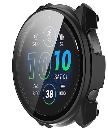 Чехол-накладка DK для Garmin Forerunner 965 Пластик Gloss Стекло Full Cover Black - фото 3