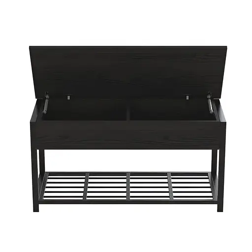 Банкетка з ящиком Дрейк 2 550x1200x400 метал Чорний ДСП Сосна Кембра 16мм FRD-103068