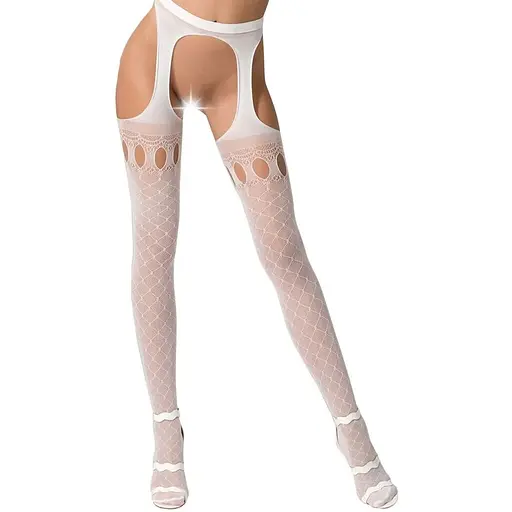 Эротические чулки-стокинги Passion S024 One Size, White