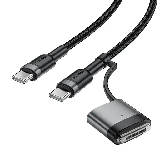 Кабель Acefast C22-05 USB-C to USB-C / magnetic aluminum alloy charging data cable Black - фото 4
