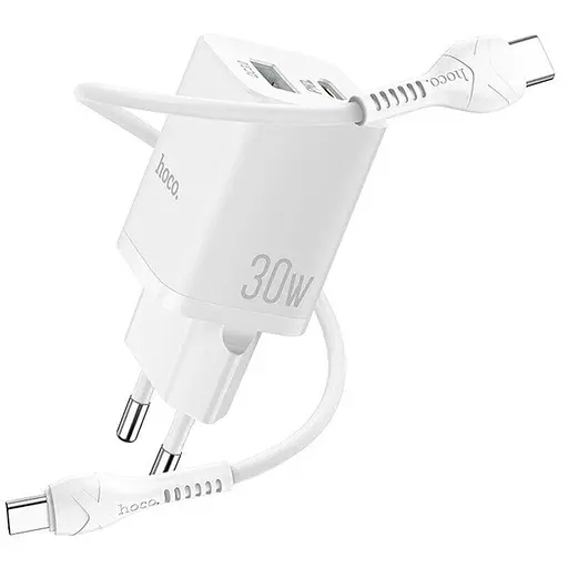 Швидке зарядне Hoco N13 Bright 30 W 2 порти USB-A + USB-C - фото 2