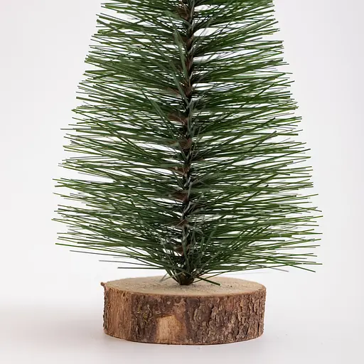 Новорічна декоративна настільна ялинка зелена Стріла 25 см на дерев'яній підставці Lugi SOK-М-12-3 - фото 2