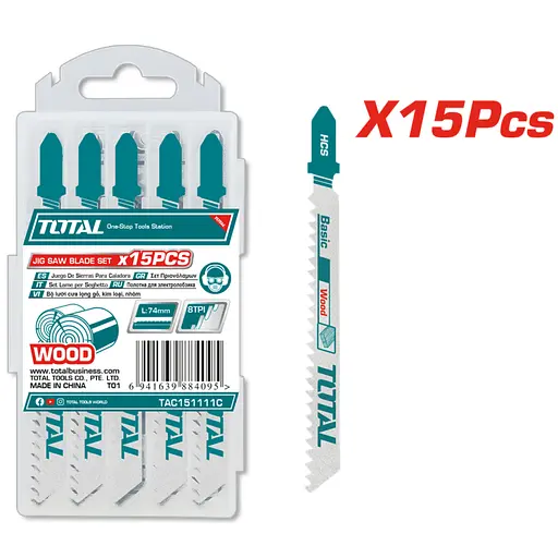 Холст для лобзика Total дерево 100 мм 15 шт. (TAC151111C)