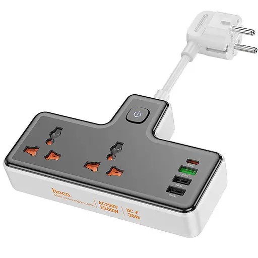 СЗУ Hoco AC12A Reise (PD30W/1C3A) +Socket Black