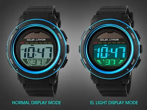 Чоловічий спортивний годинник Skmei 1096 із сонячною батареєю (Синій) - фото 8