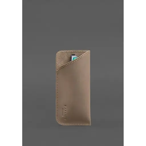 Кожаный чехол для очков BlankNote Crazy Horse Светло-бежевый  - фото 5