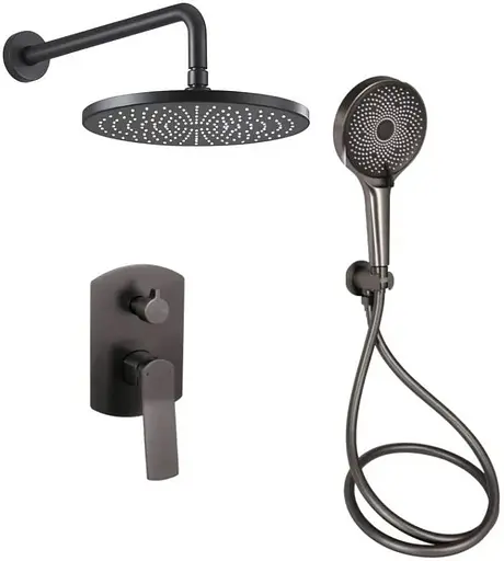 Душевая система универсальная Qtap Slavonice Gunmetal Black PVD скрытого монтажа QTSLA113GMB45899 - фото 1