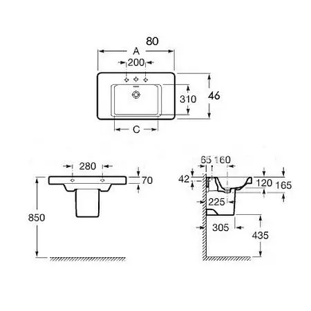 Умивальник Roca Khroma A327650000, Білий - фото 2