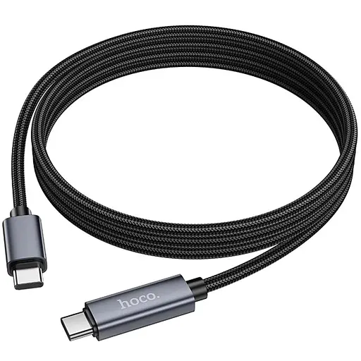 Дата кабель Hoco X112 Favor with display Type-C to Type-C 60W (1m) Black - фото 5