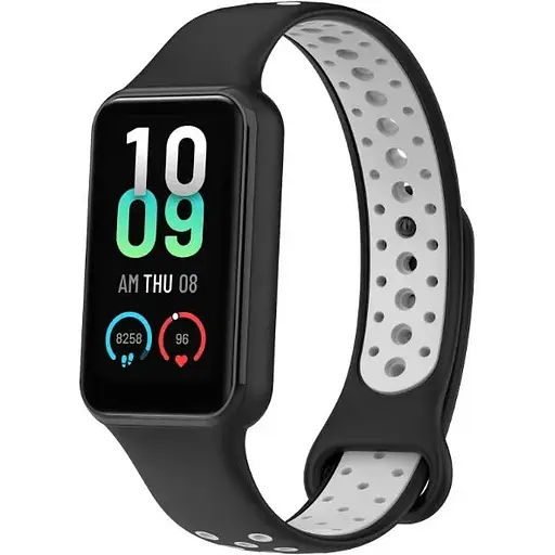 Ремешок DK CDK Silicone Sport Band Nike для Xiaomi Mi Band 8 Active (016243) (black / grey)