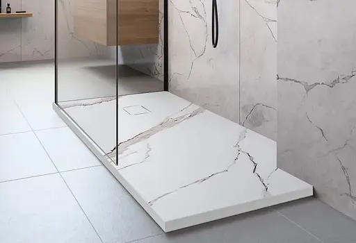 Душовий піддон Rea Bazalt 80x100 carrara white REA-K7000 Мармур - фото 4