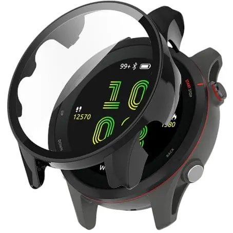 Чехол-накладка DK Пластик Gloss Стекло Full Cover для Garmin Forerunner 255/255 Music 015821 Black