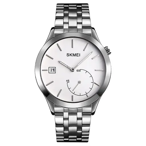 Мужские кварцевые часы Skmei 1581 Prestige серебристые - фото 2