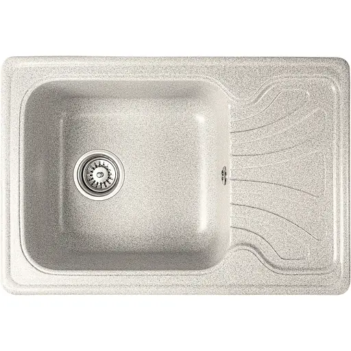 Гранітна кухонна мийка Romzha Rasa 64 Gri (802) з крилом - фото 1